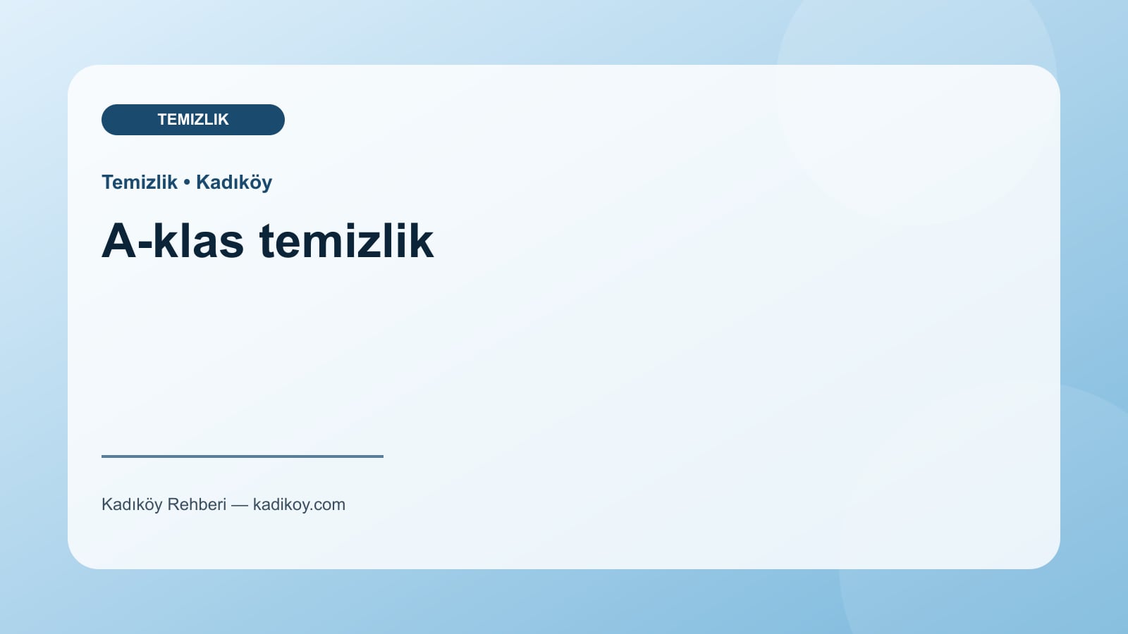 A-klas temizlik - Kadıköy yakın mekan fotoğrafı