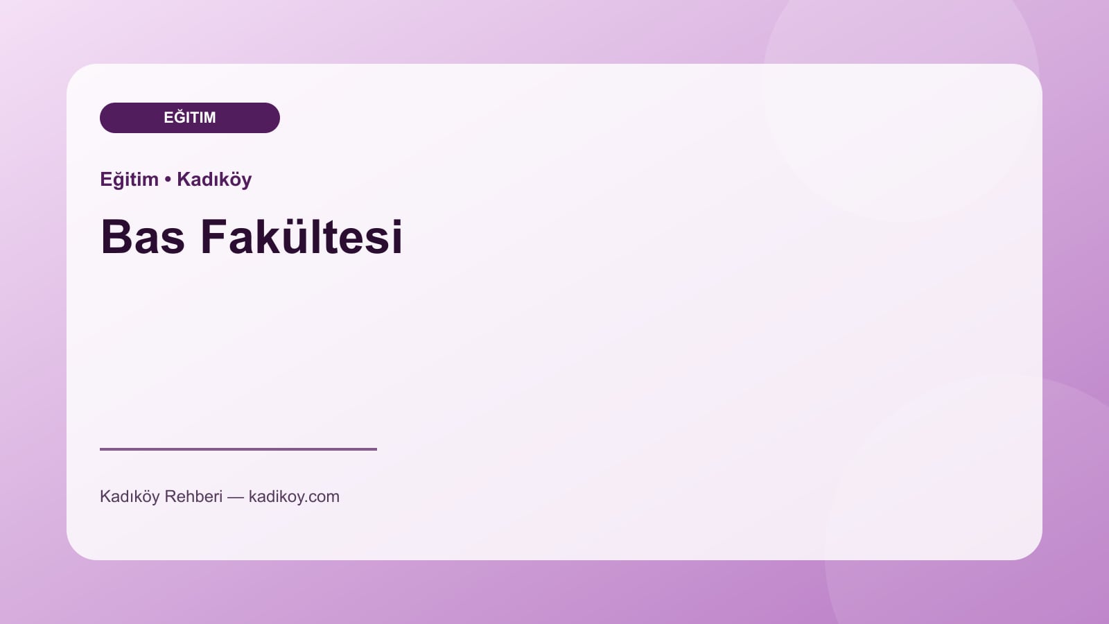 Bas Fakültesi - Kadıköy yakın mekan fotoğrafı