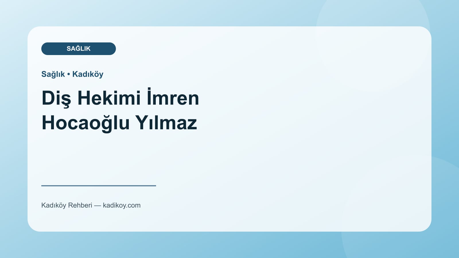 Diş Hekimi İmren Hocaoğlu Yılmaz - Kadıköy yakın mekan fotoğrafı