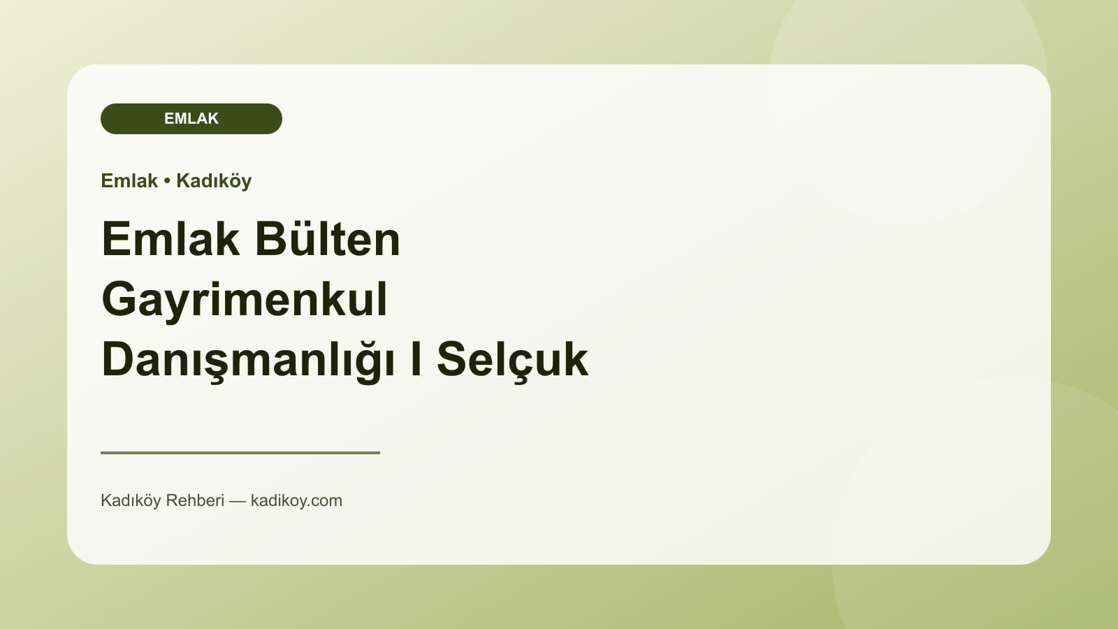 Emlak Bülten Gayrimenkul Danışmanlığı I Selçuk Aydın - Kadıköy yakın mekan fotoğrafı