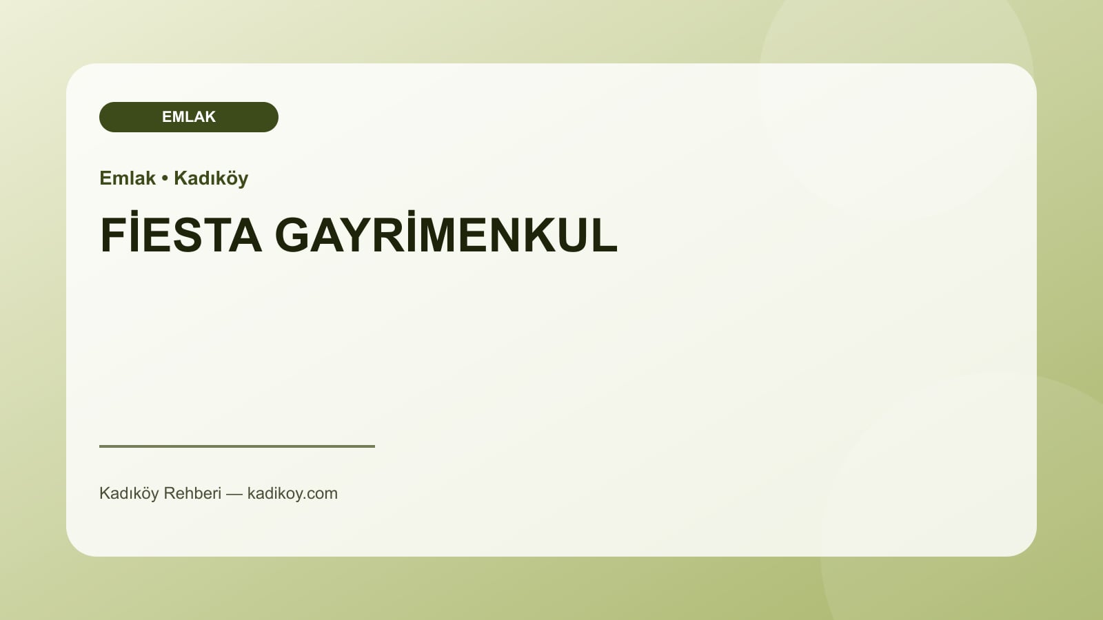 FİESTA GAYRİMENKUL - Kadıköy yakın mekan fotoğrafı
