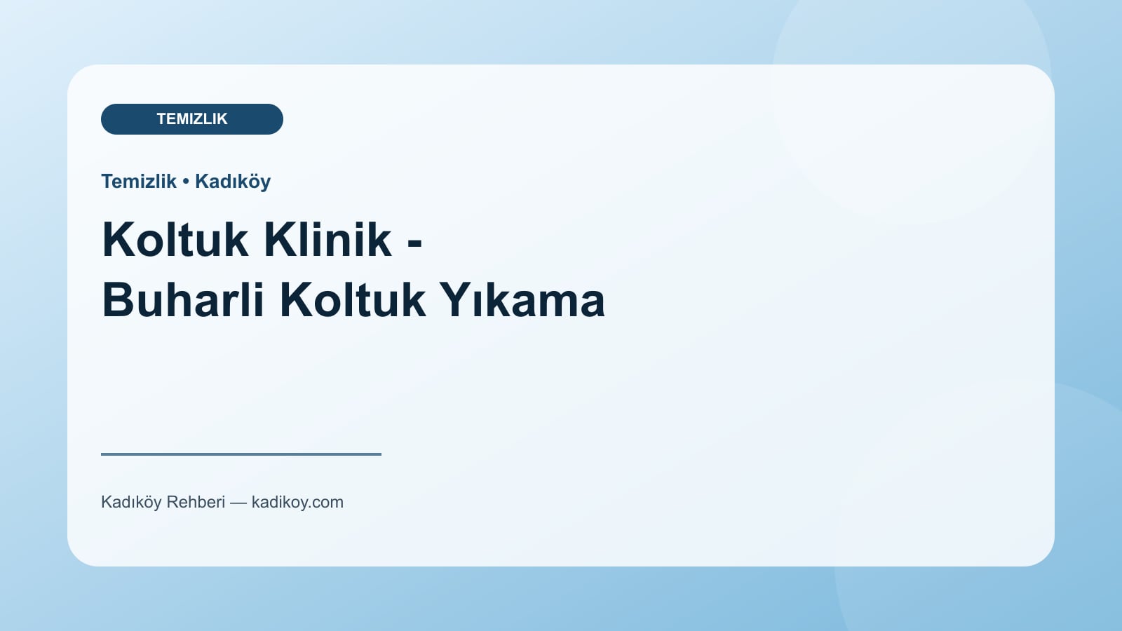 Koltuk Klinik - Buharli Koltuk Yıkama - Kadıköy yakın mekan fotoğrafı