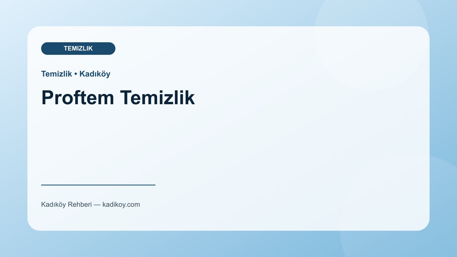 Proftem Temizlik - Kadıköy yakın mekan fotoğrafı