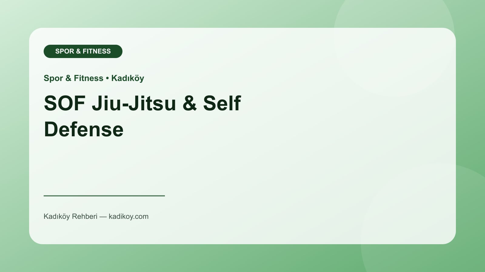 SOF Jiu-Jitsu & Self Defense - Kadıköy yakın mekan fotoğrafı