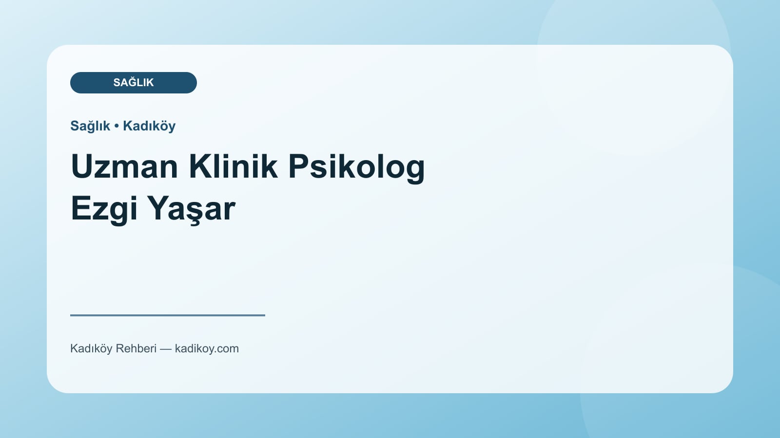 Uzman Klinik Psikolog Ezgi Yaşar - Kadıköy yakın mekan fotoğrafı