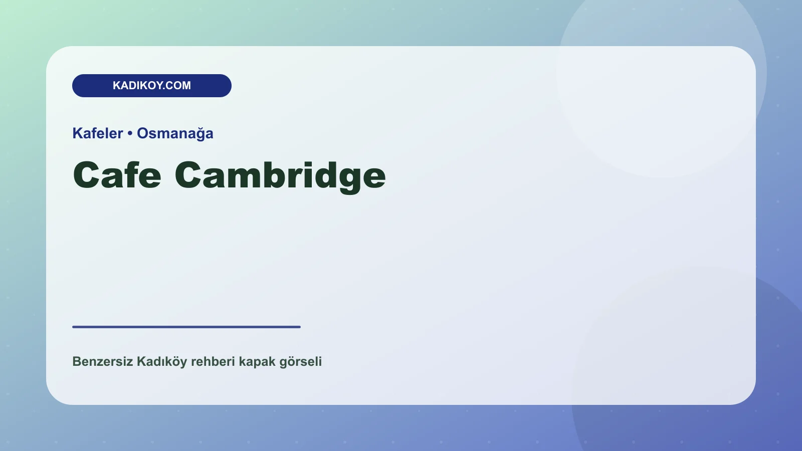 Cafe Cambridge