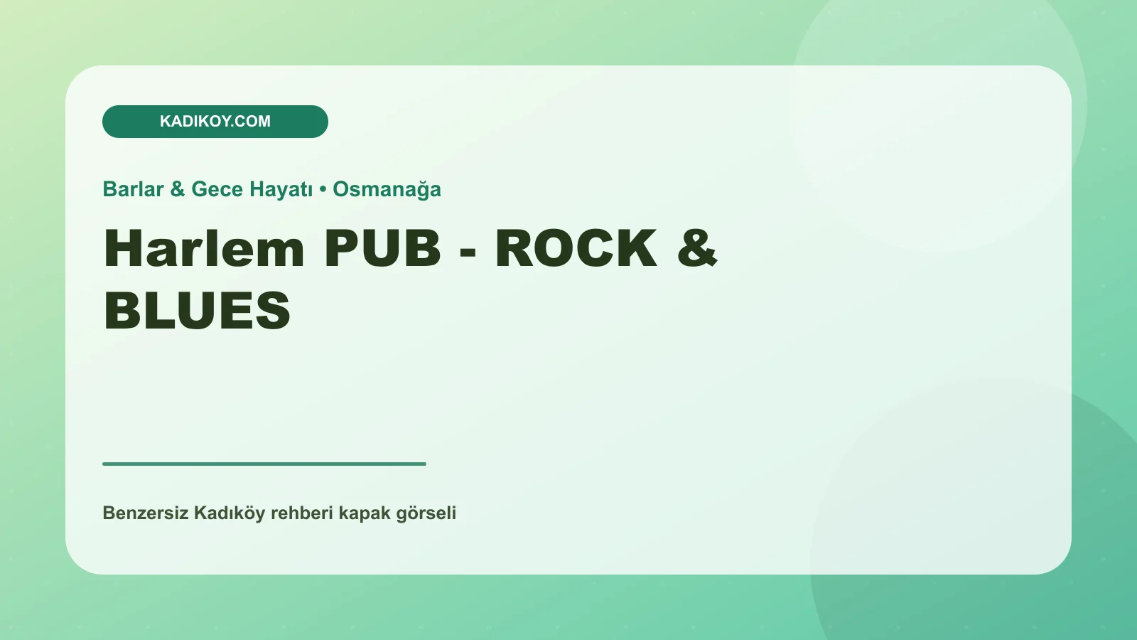 Harlem PUB - ROCK & BLUES