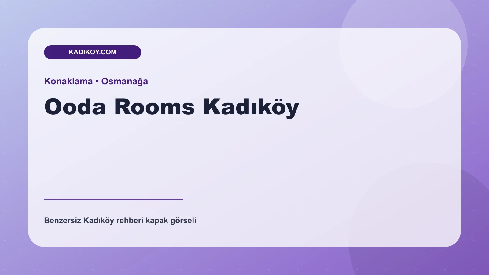 Ooda Rooms Kadıköy