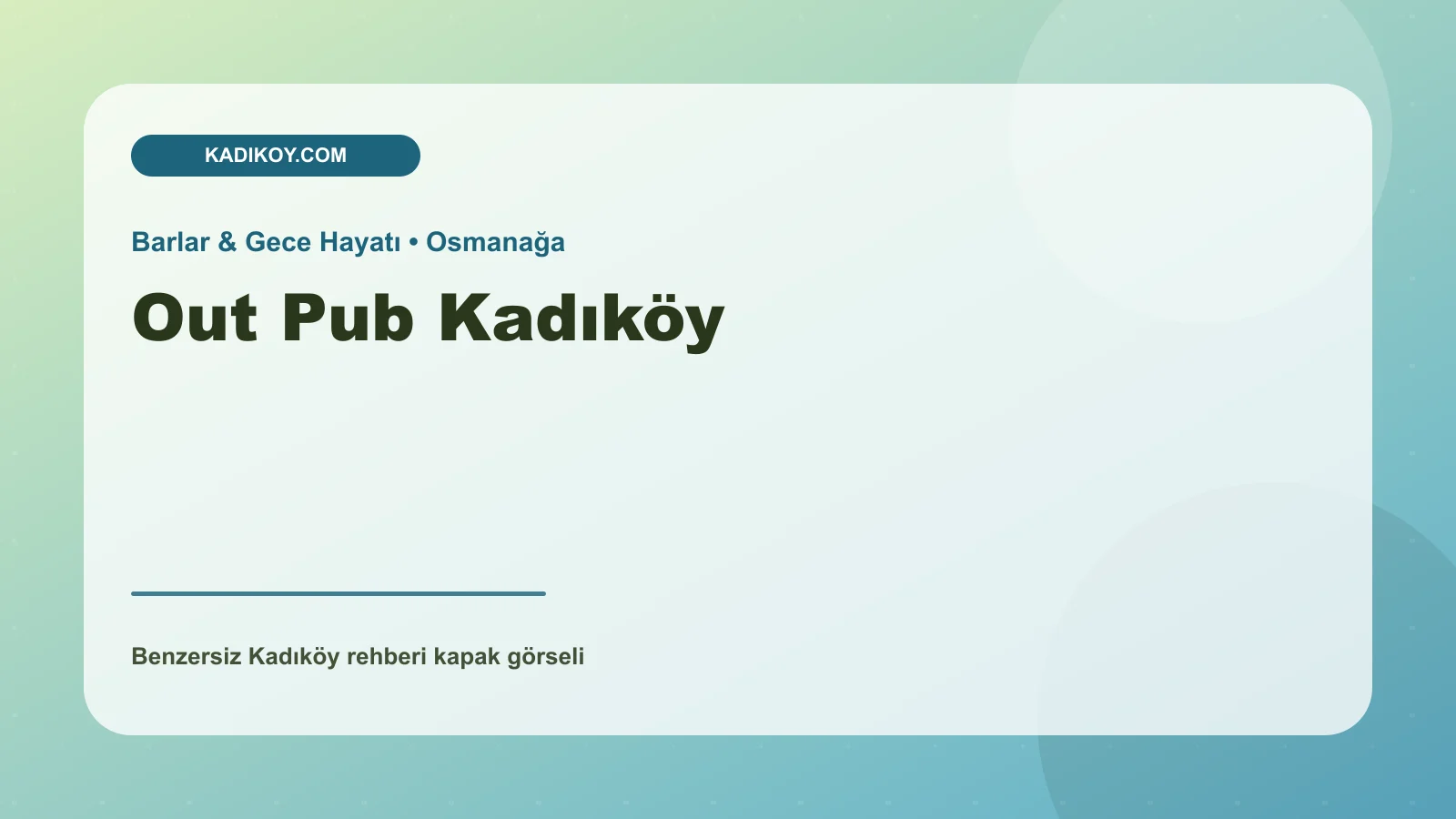 Out Pub Kadıköy
