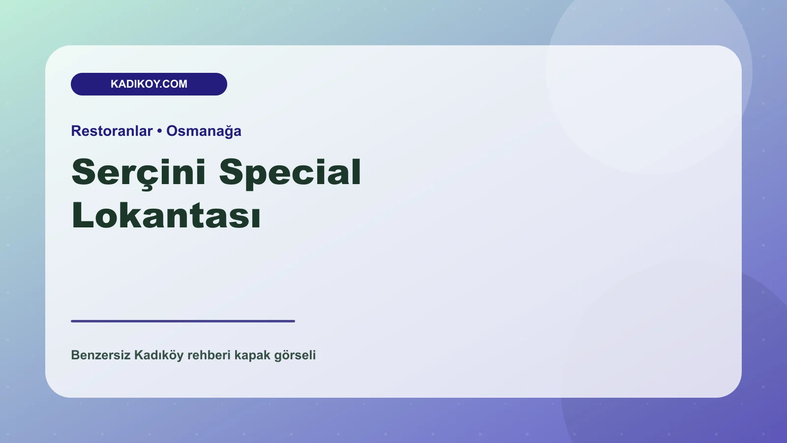 Serçini Special Lokantası